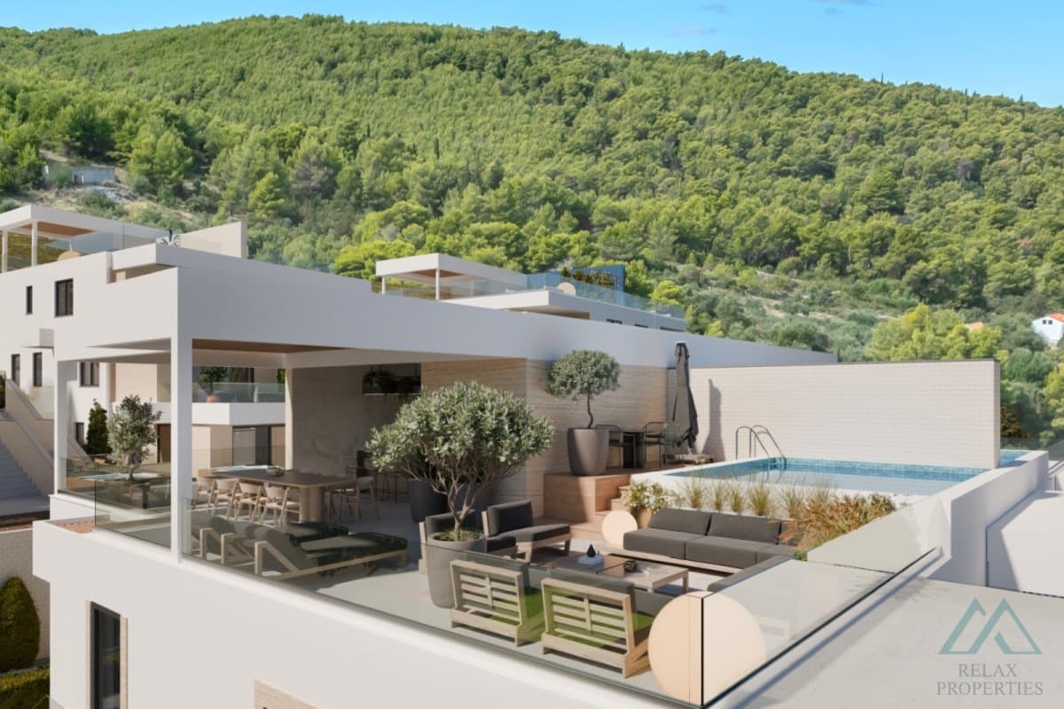 Luxusný penthouse s výhľadom na more a strešnou terasou – Čiovo, Dalmácia - 3