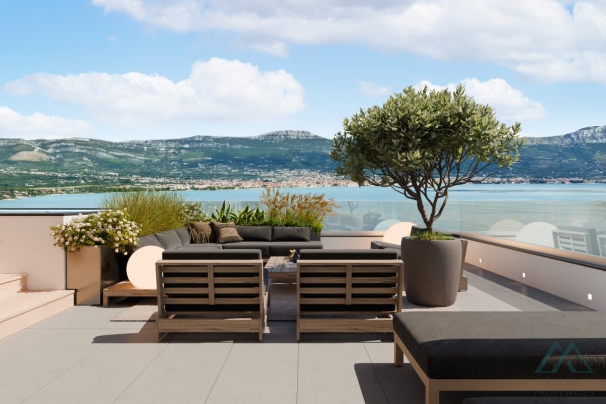 Luxusný penthouse s výhľadom na more a strešnou terasou – Čiovo, Dalmácia - 1